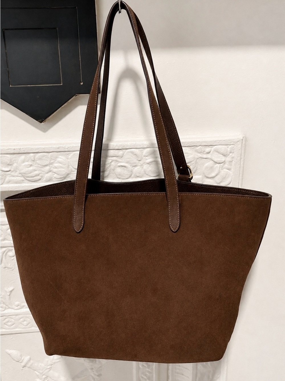 Kate Spade 454 Large Suede Tote in Hot Fudge - Picture 5 of 11
